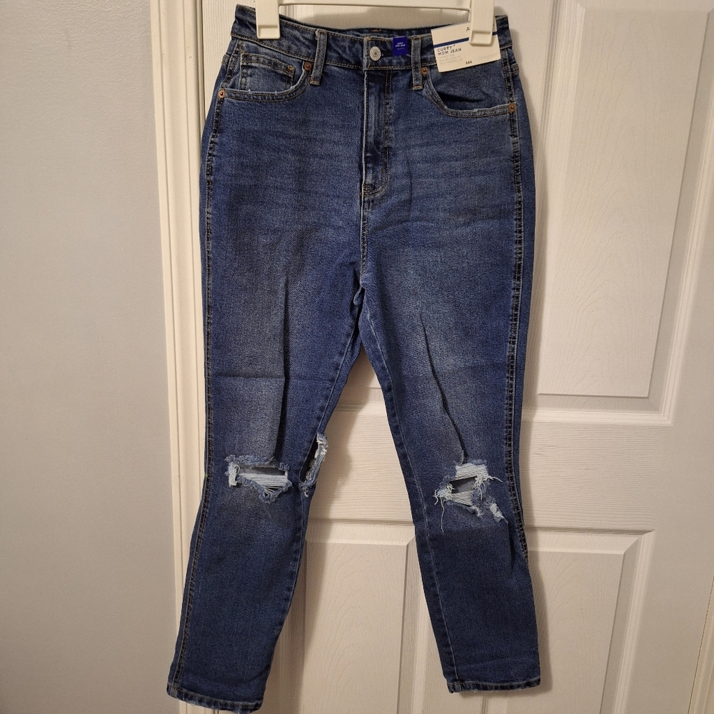Arizona Jean Co. Curvy Mom Blue Distressed Jeans Women's 9